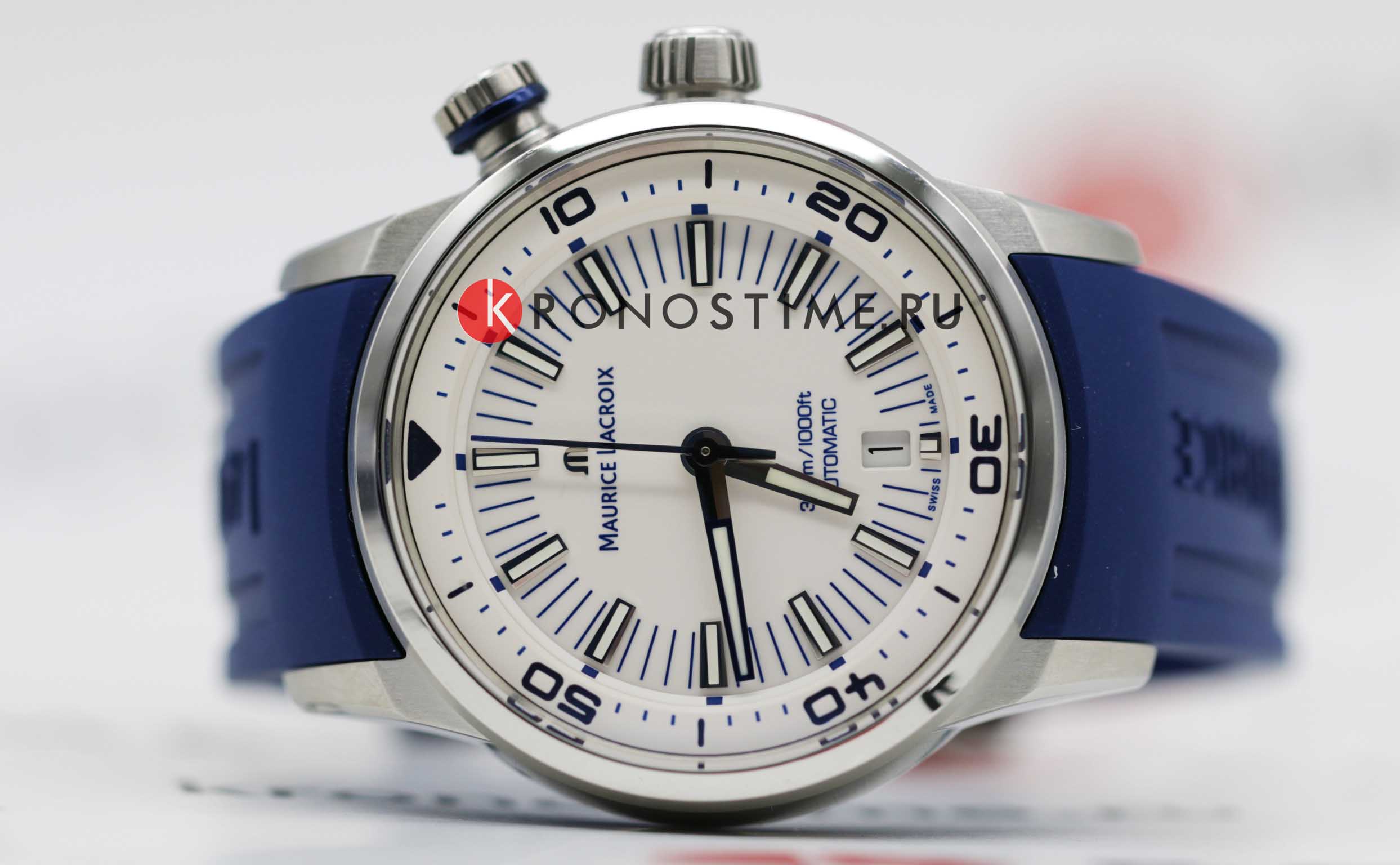 Оригинальные часы Maurice Lacroix Maurice Lacroix Pontos s diver  PT6248-SS00L-130-4 механические калибр механизма ml115 общий вид